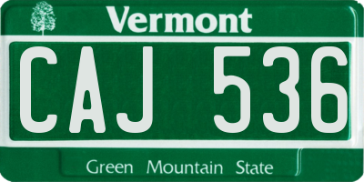 VT license plate CAJ536