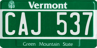 VT license plate CAJ537