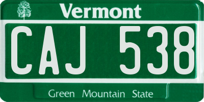 VT license plate CAJ538