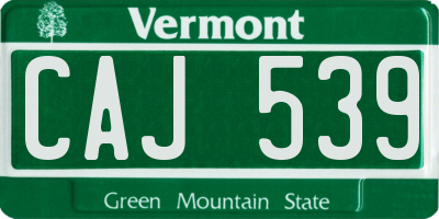 VT license plate CAJ539