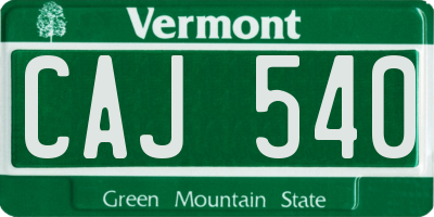 VT license plate CAJ540