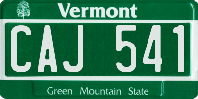 VT license plate CAJ541