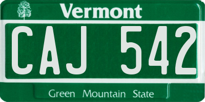 VT license plate CAJ542