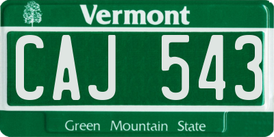 VT license plate CAJ543