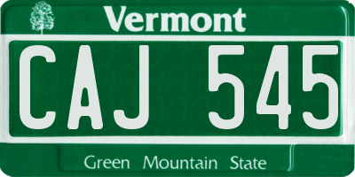 VT license plate CAJ545