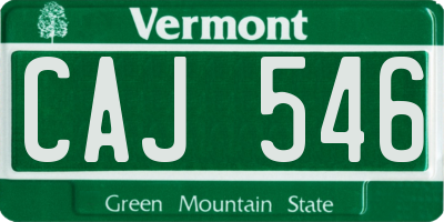 VT license plate CAJ546