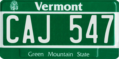 VT license plate CAJ547