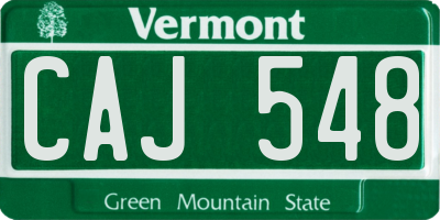 VT license plate CAJ548
