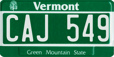 VT license plate CAJ549