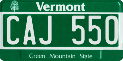 VT license plate CAJ550