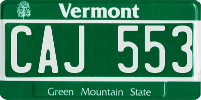 VT license plate CAJ553