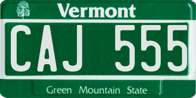 VT license plate CAJ555