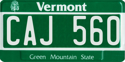 VT license plate CAJ560