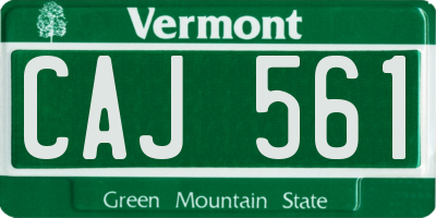 VT license plate CAJ561
