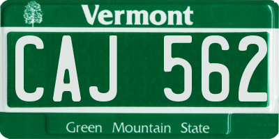 VT license plate CAJ562