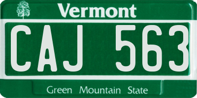 VT license plate CAJ563