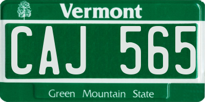 VT license plate CAJ565