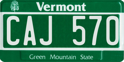 VT license plate CAJ570