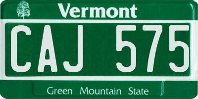 VT license plate CAJ575