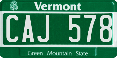VT license plate CAJ578