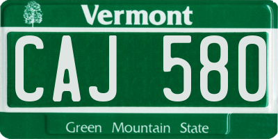 VT license plate CAJ580