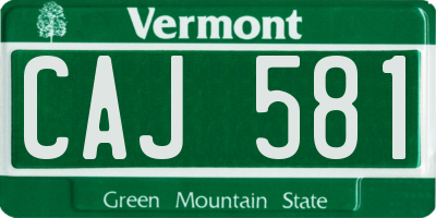 VT license plate CAJ581