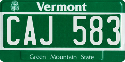 VT license plate CAJ583