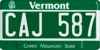 VT license plate CAJ587