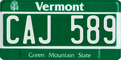 VT license plate CAJ589