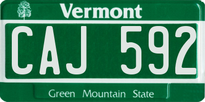 VT license plate CAJ592