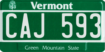 VT license plate CAJ593