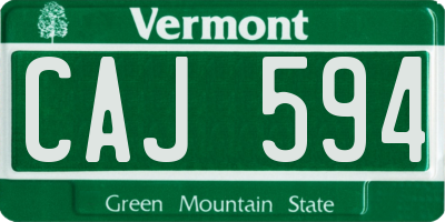 VT license plate CAJ594