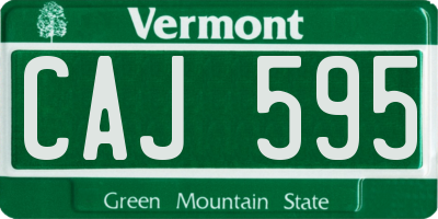 VT license plate CAJ595