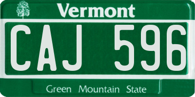 VT license plate CAJ596