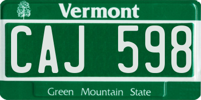 VT license plate CAJ598