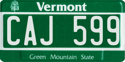 VT license plate CAJ599