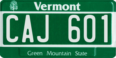 VT license plate CAJ601