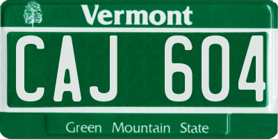 VT license plate CAJ604
