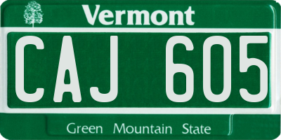VT license plate CAJ605