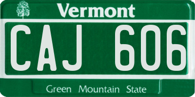 VT license plate CAJ606