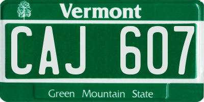 VT license plate CAJ607