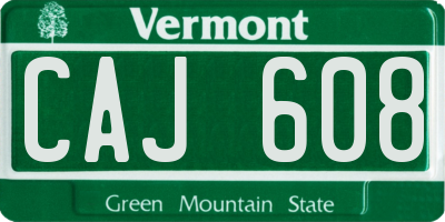 VT license plate CAJ608