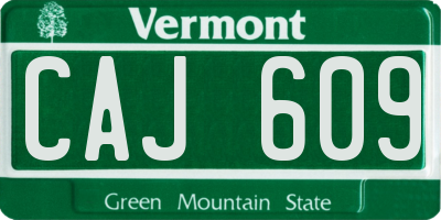VT license plate CAJ609