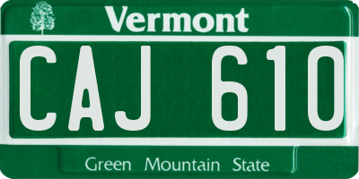VT license plate CAJ610
