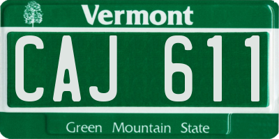 VT license plate CAJ611