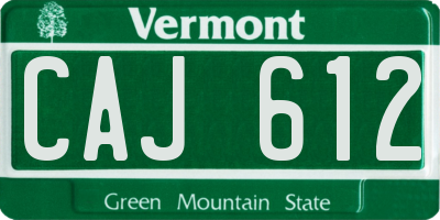 VT license plate CAJ612