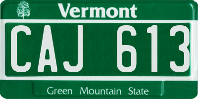 VT license plate CAJ613
