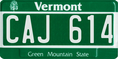 VT license plate CAJ614