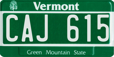 VT license plate CAJ615