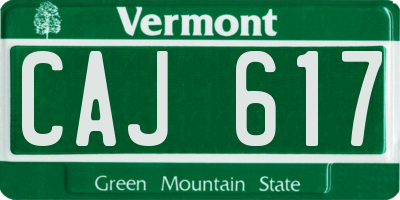 VT license plate CAJ617
